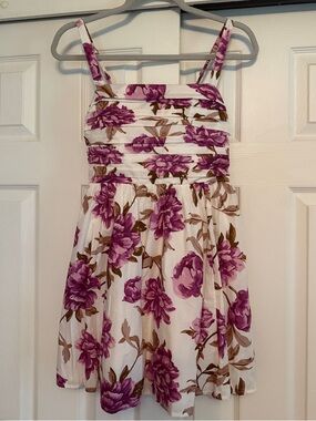 White Floral Sundress with Purple Blooms